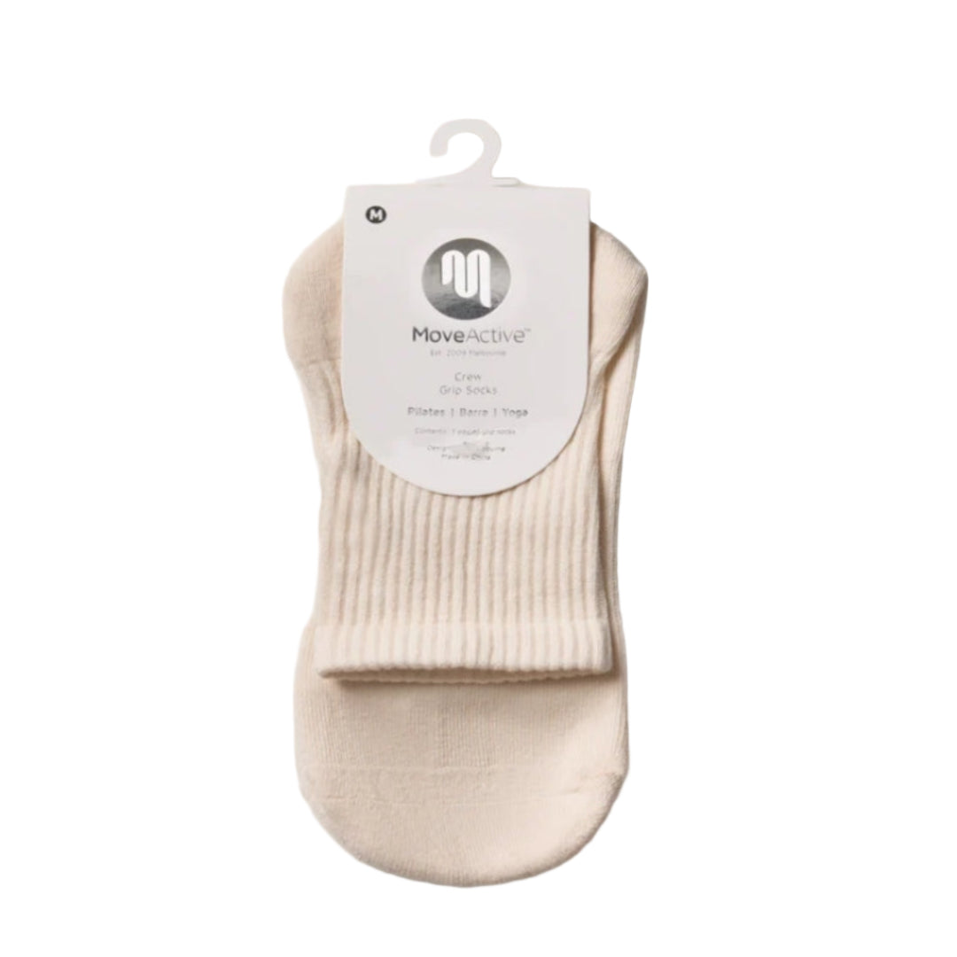 MoveActive Crew Non-Slip Grip Socks - Avocado