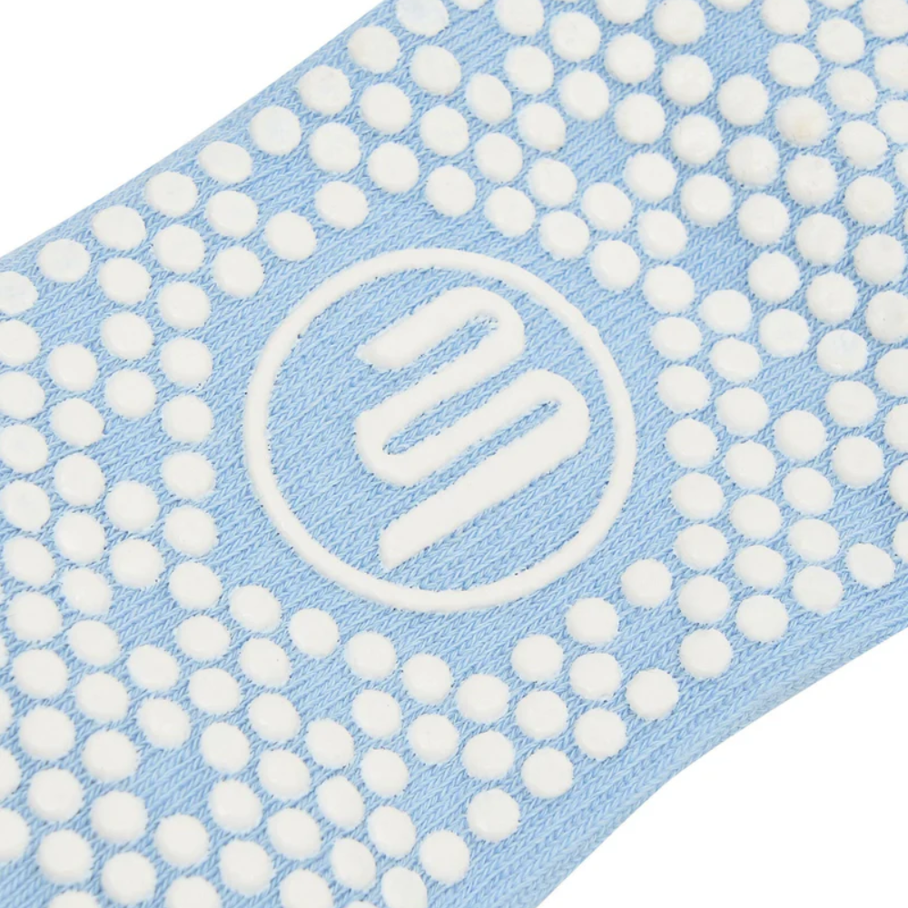 MoveActive Crew Non Slip Grip Socks – Powder Blue Stripes