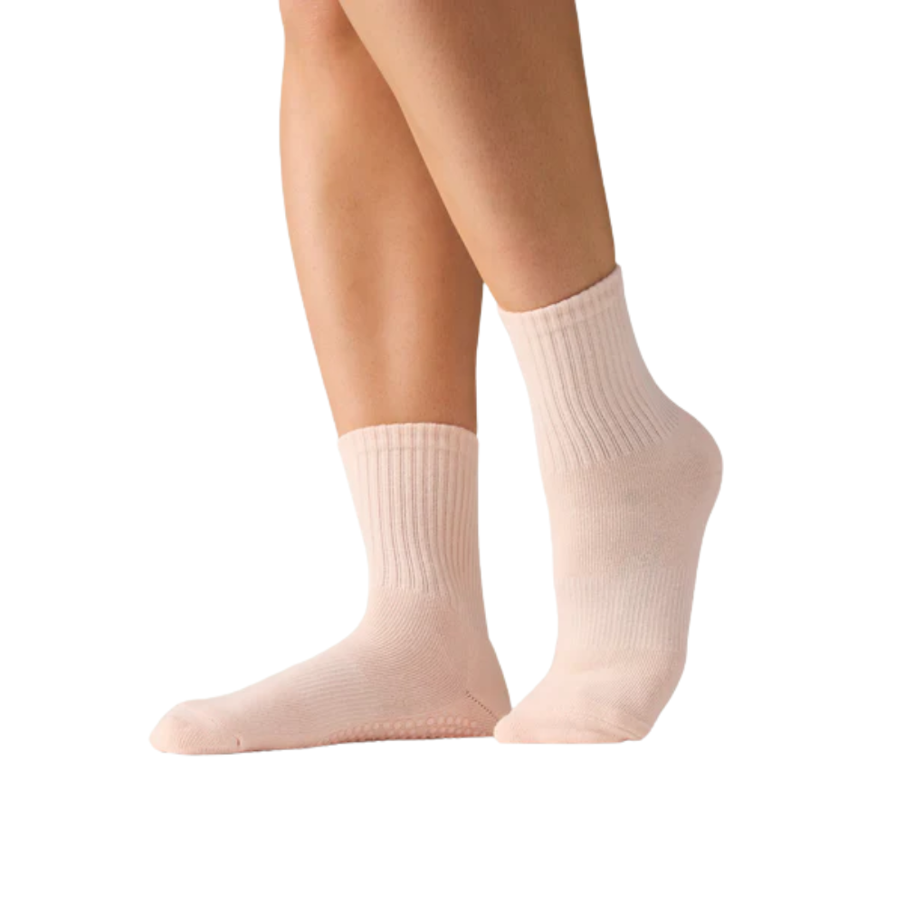 MoveActive Crew Non Slip Grip Socks – Soft Pink