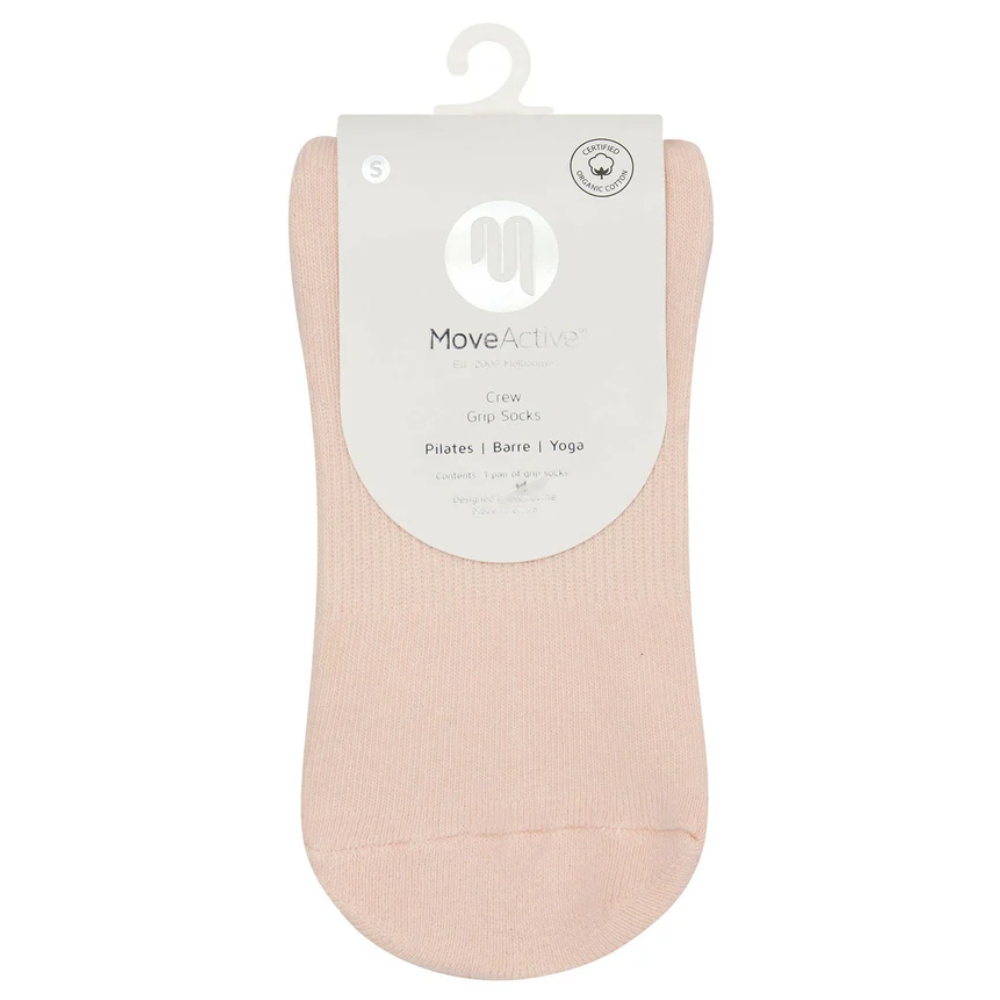 MoveActive Crew Non Slip Grip Socks – Soft Pink