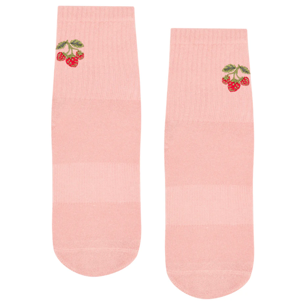 MoveActive Crew Non Slip Grip Socks – Strawberry Patch