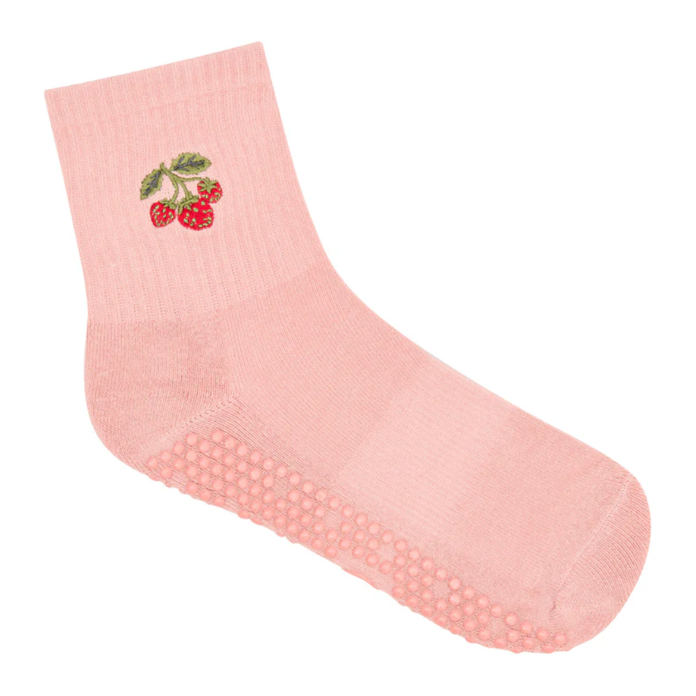 MoveActive Crew Non Slip Grip Socks – Strawberry Patch
