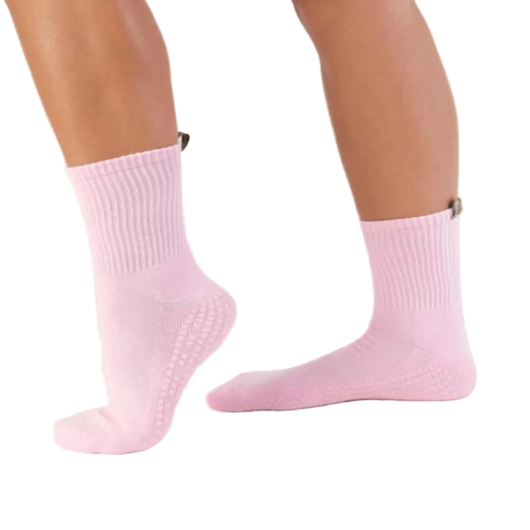 MoveActive Crew Grip Socks - Vintage Rib Cool Pink