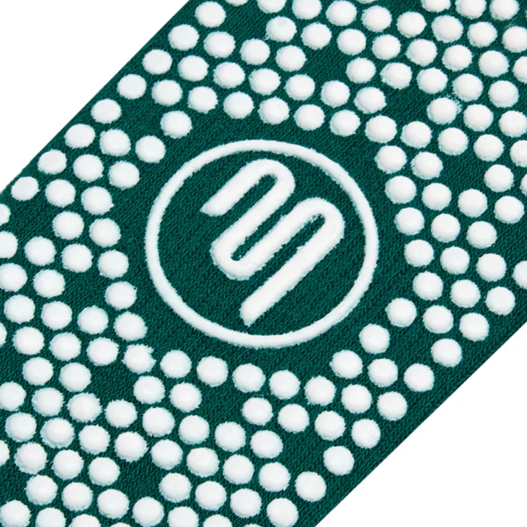MoveActive Crew Non Slip Grip Socks – Emerald Oat Stripe