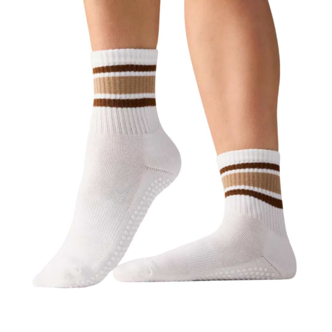 MoveActive Crew Non Slip Grip Socks – Harvest Stripe