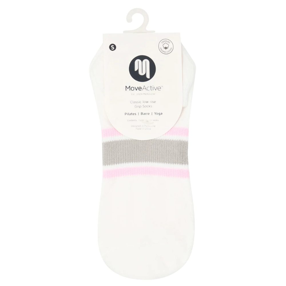 MoveActive Classic Low Rise Grip Socks - 80's Stripe