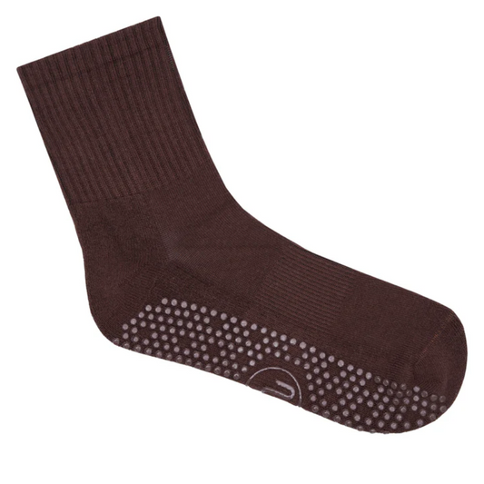 MoveActive Crew Non Slip Grip Socks – Espresso