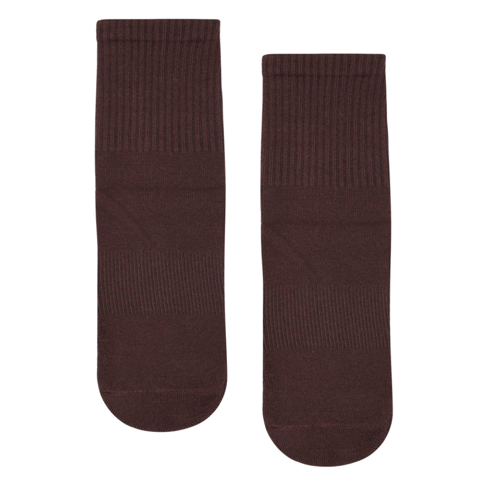 MoveActive Crew Non Slip Grip Socks – Espresso