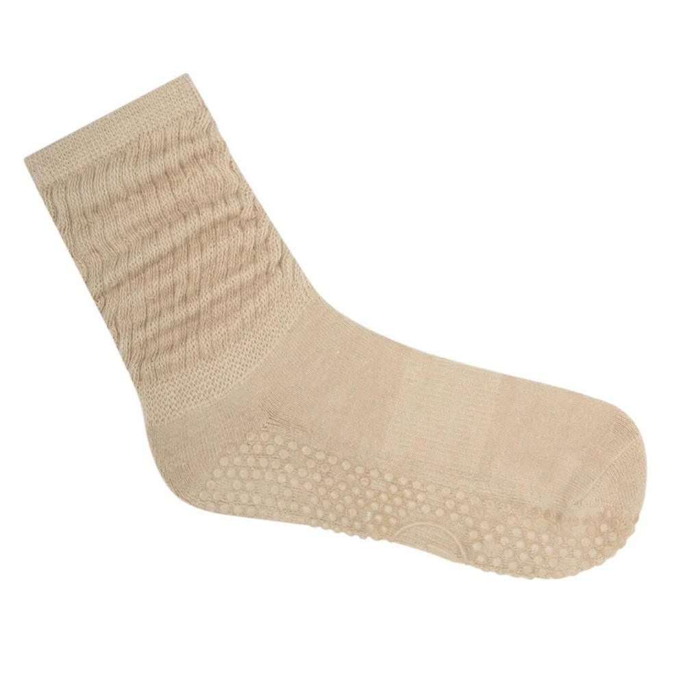 MoveActive Scrunch Non Slip Grip Socks – Latte