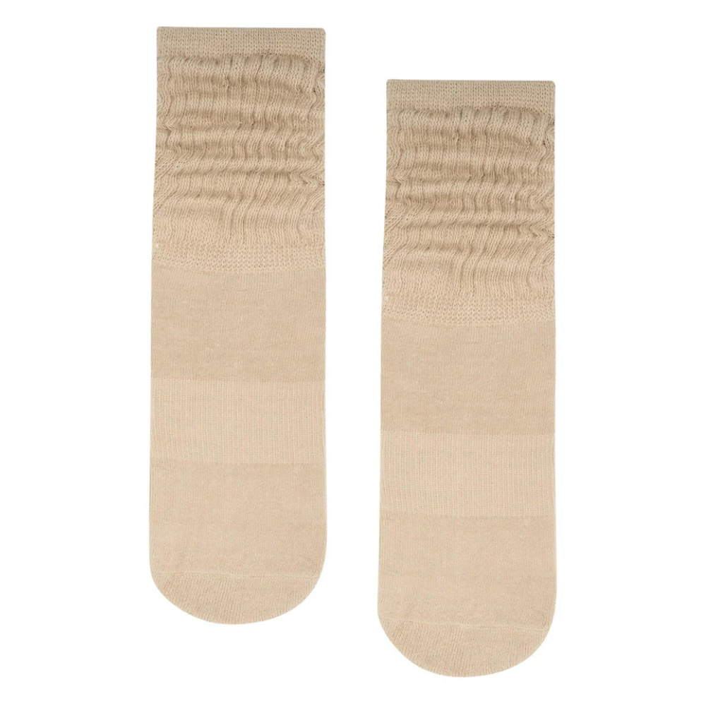 MoveActive Scrunch Non Slip Grip Socks – Latte