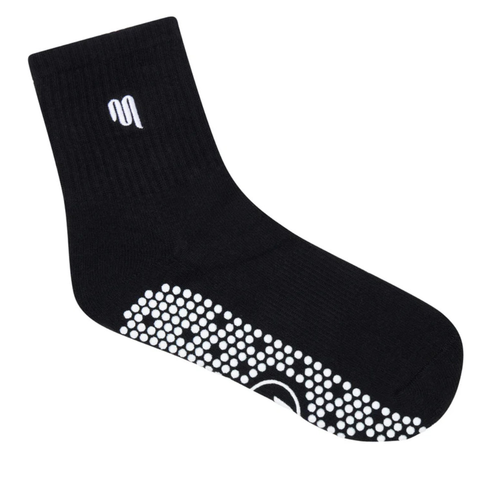 MoveActive Crew Non Slip Grip Socks – Black