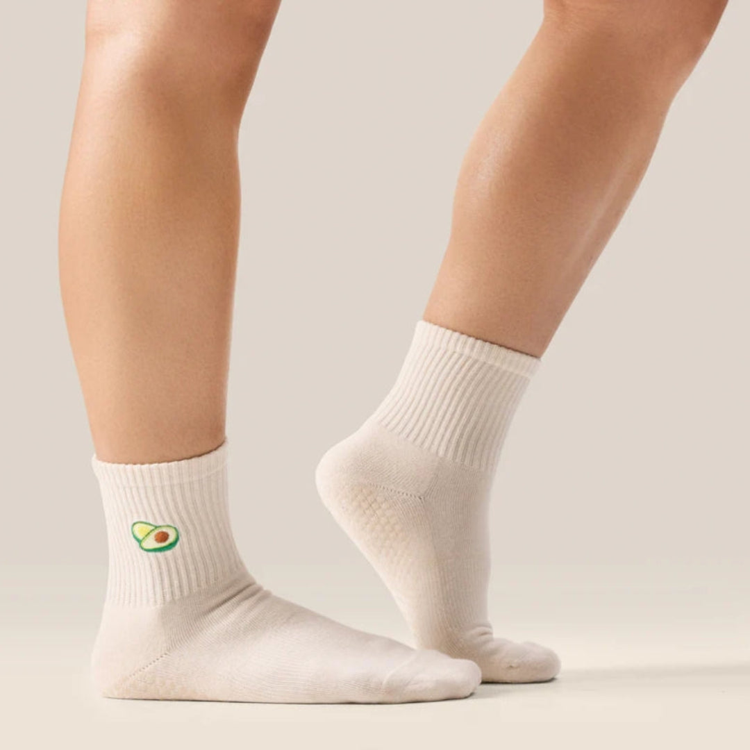 MoveActive Crew Non-Slip Grip Socks - Avocado
