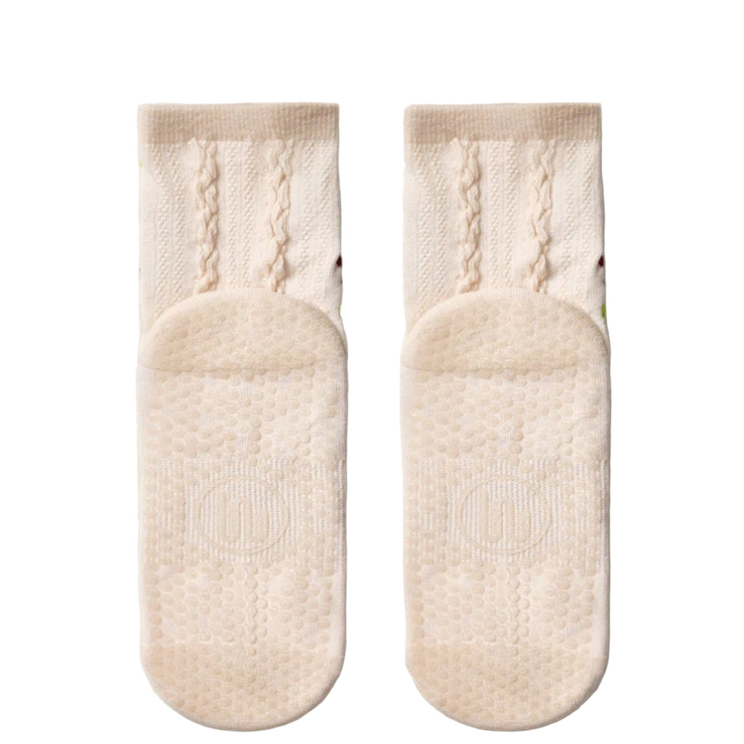 MoveActive Crew Non-Slip Grip Socks - Fiesta Blanca