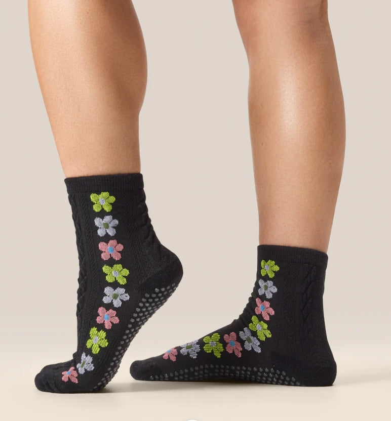 MoveActive Crew Non-Slip Grip Socks - Fiesta Midnight