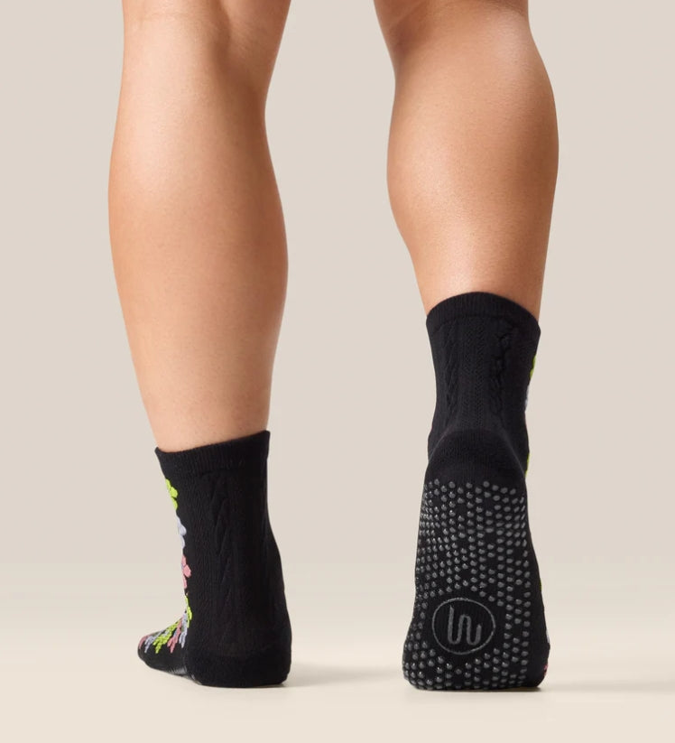 MoveActive Crew Non-Slip Grip Socks - Fiesta Midnight