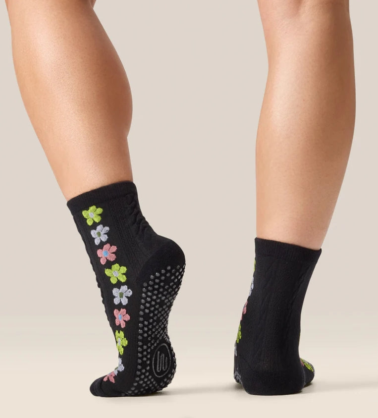 MoveActive Crew Non-Slip Grip Socks - Fiesta Midnight