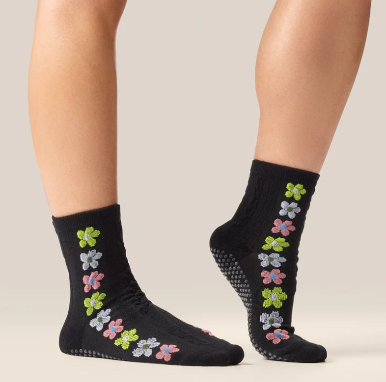 MoveActive Crew Non-Slip Grip Socks - Fiesta Midnight