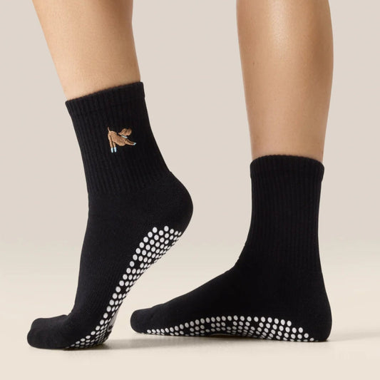 MoveActive Crew Non-Slip Grip Socks - Pilates Pup