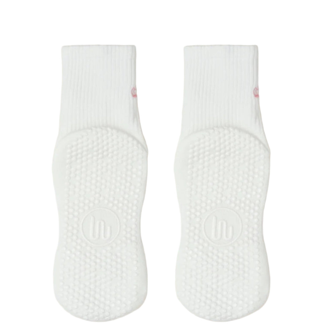 MoveActive Crew Non-Slip Grip Socks - Pink Crown