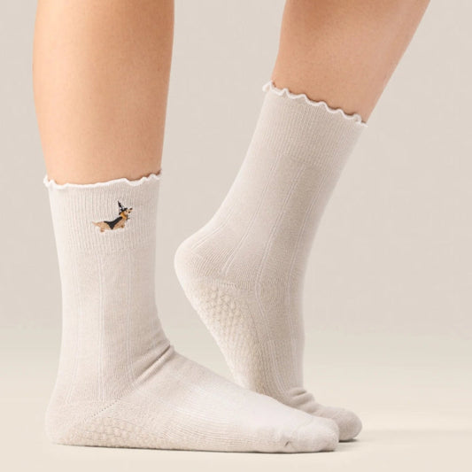 MoveActive Crew Non-Slip Grip Socks - Wicked Weenie Frill