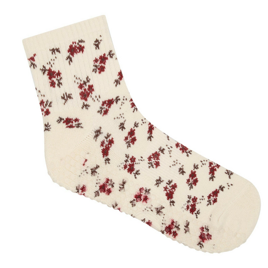 MoveActive – Quarter Crew Non Slip Grip Socks – Ditsy Floral