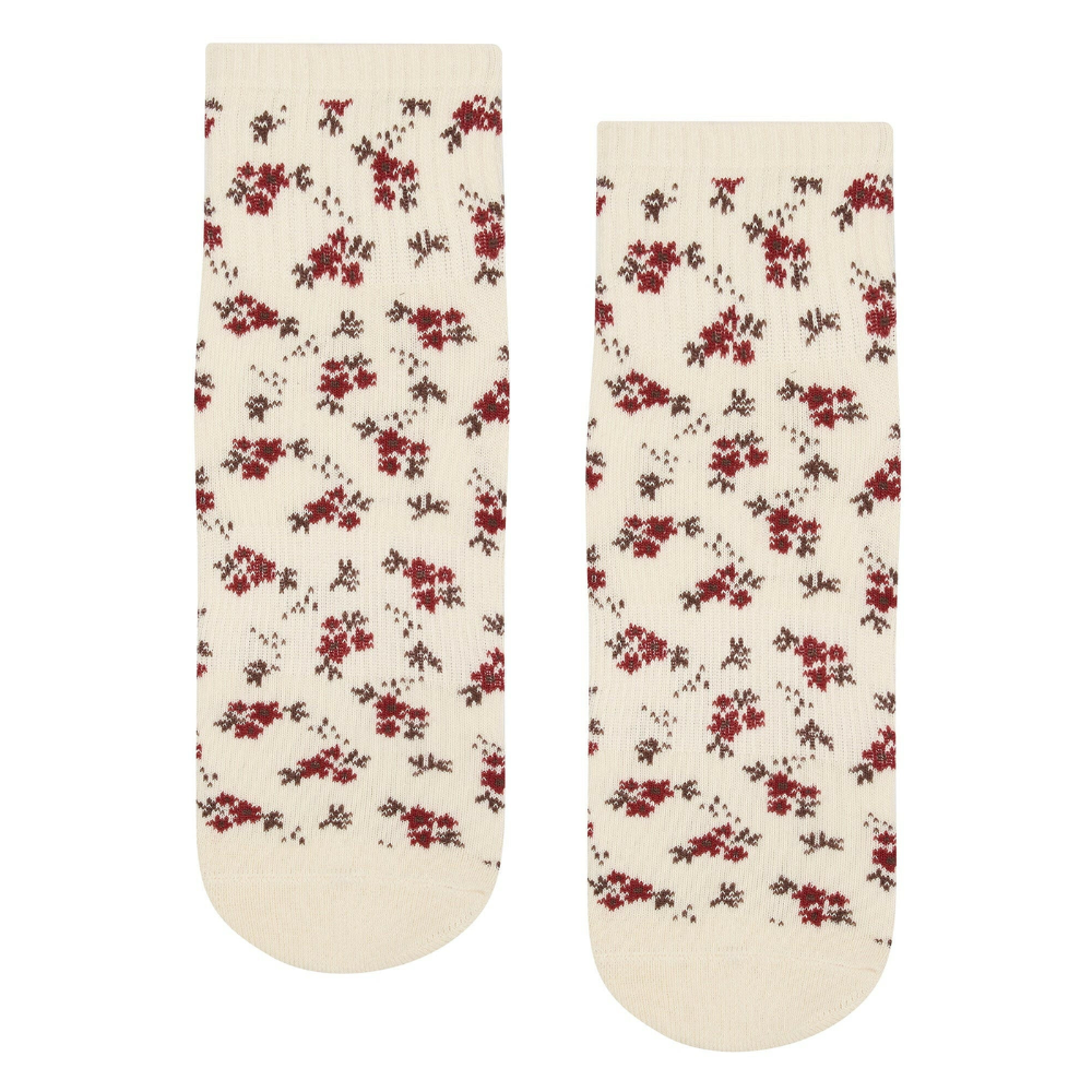 MoveActive – Quarter Crew Non Slip Grip Socks – Ditsy Floral