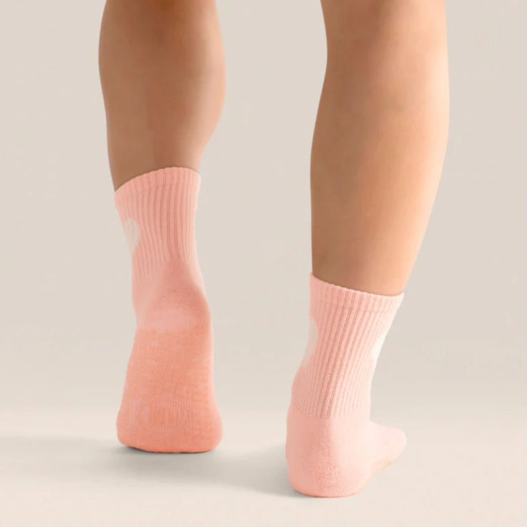 MoveActive Crew Non-Slip Grip Socks - Strawberry Heart