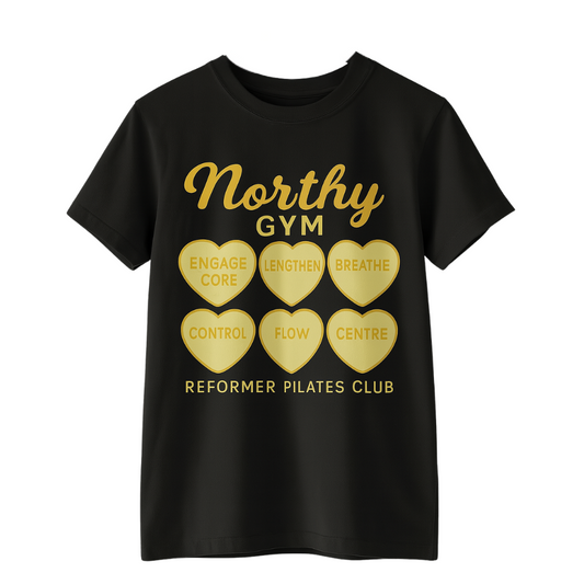 Northy Black Pilates Hearts Tee