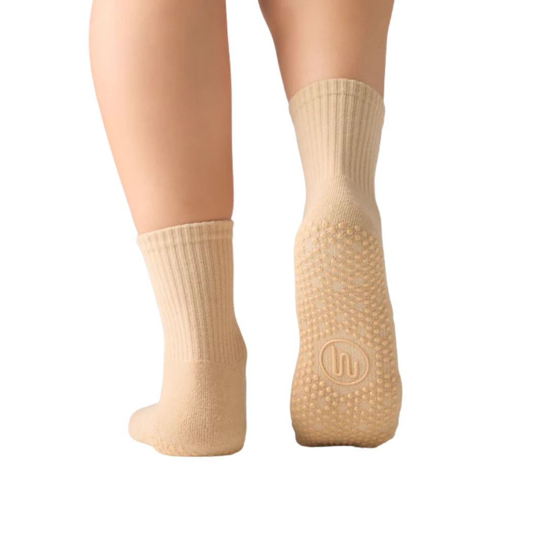 MoveActive Crew Non Slip Grip Socks – Almond