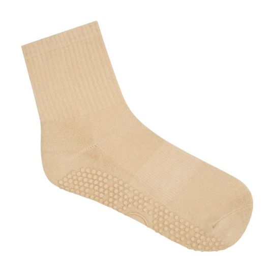 MoveActive Crew Non Slip Grip Socks – Almond