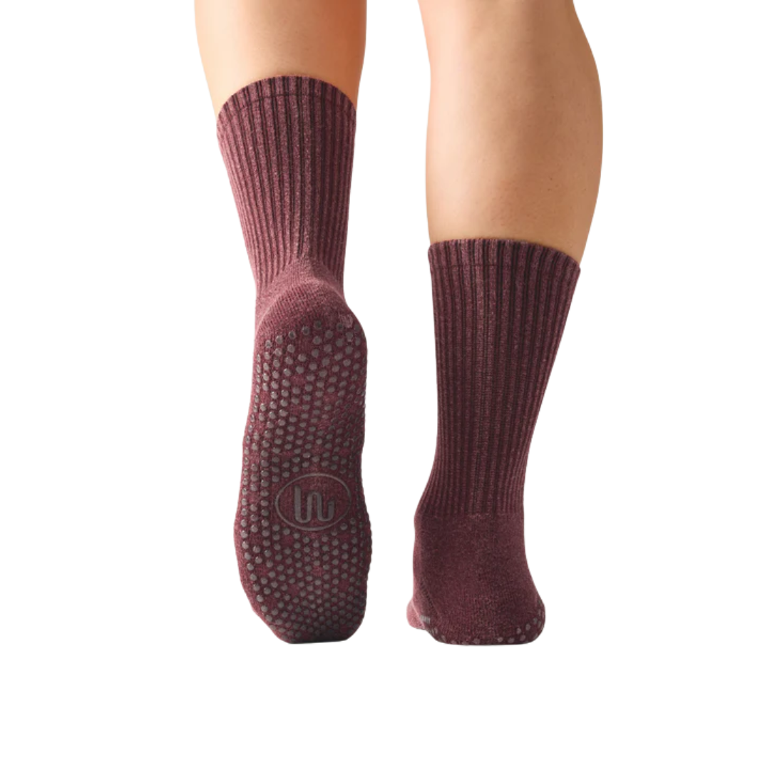 MoveActive Crew Non Slip Grip Socks – Dusty Mulberry