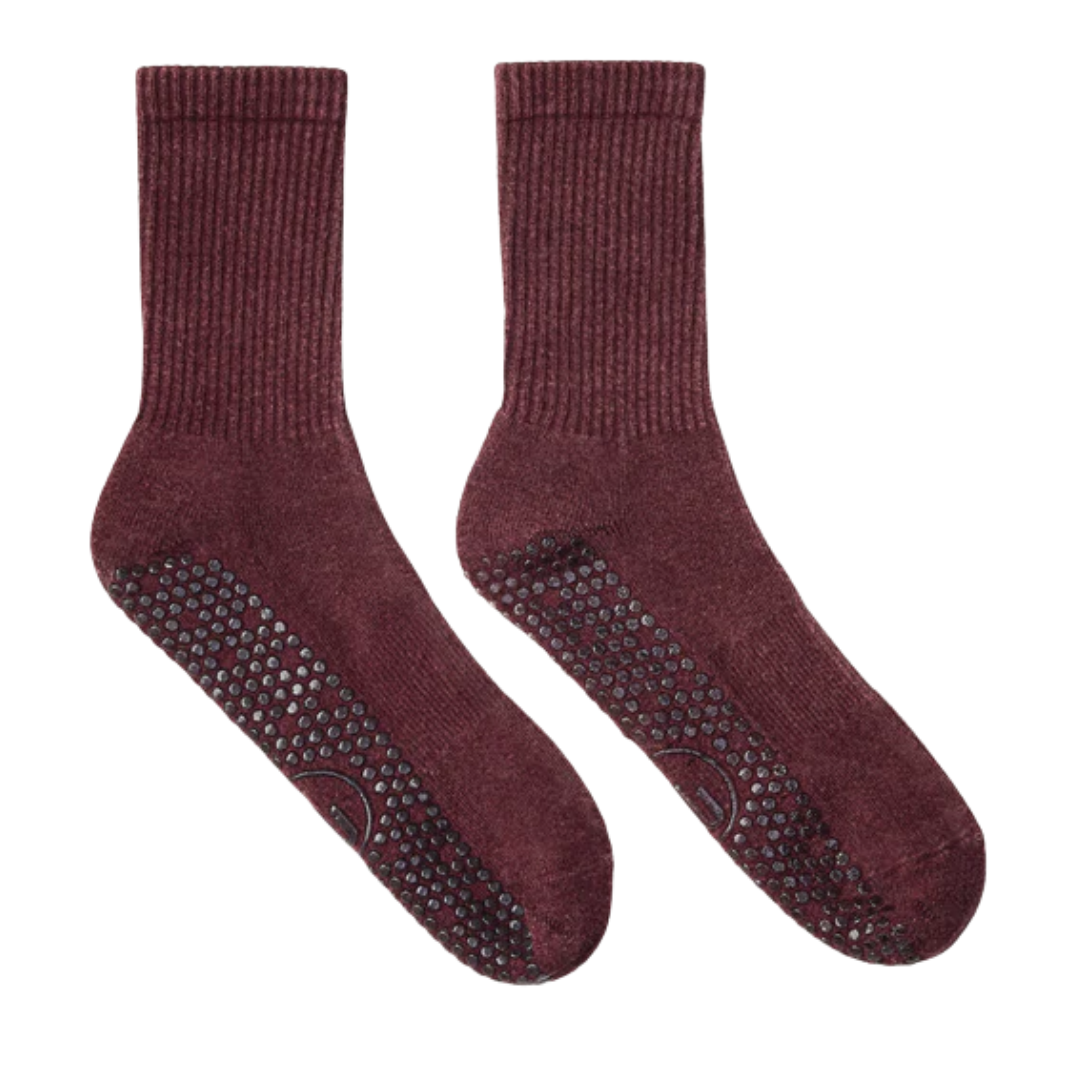 MoveActive Crew Non Slip Grip Socks – Dusty Mulberry