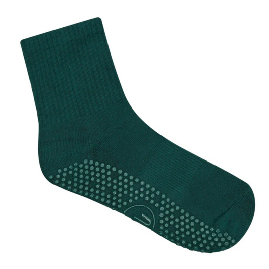 MoveActive Crew Non Slip Grip Socks – Forest Green
