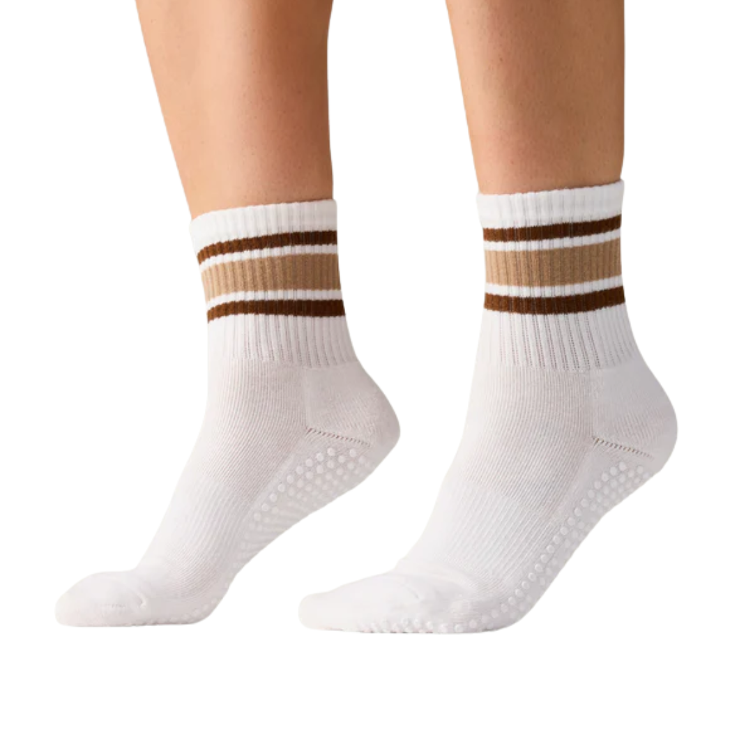 MoveActive Crew Non Slip Grip Socks – Harvest Stripe