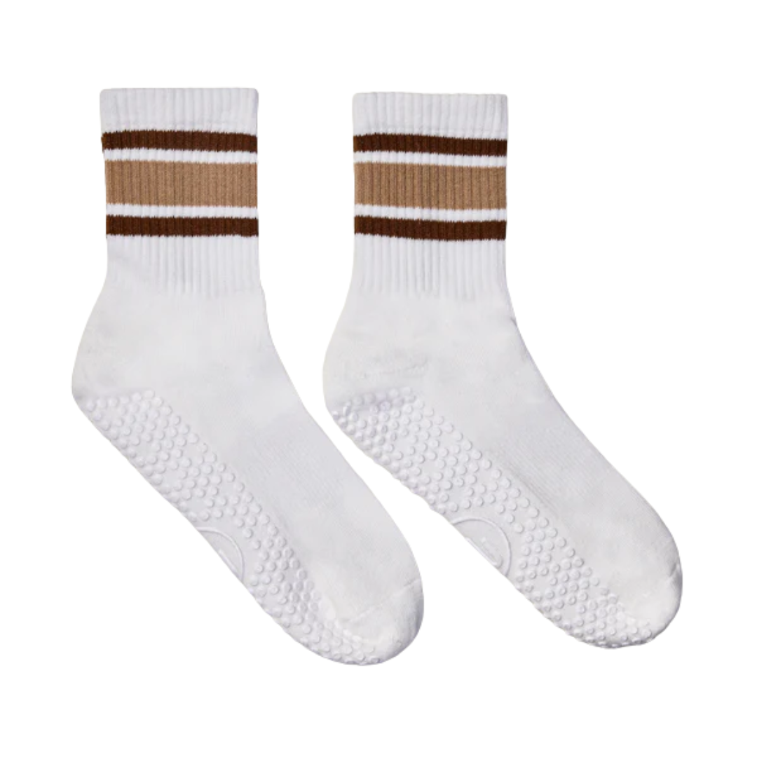 MoveActive Crew Non Slip Grip Socks – Harvest Stripe