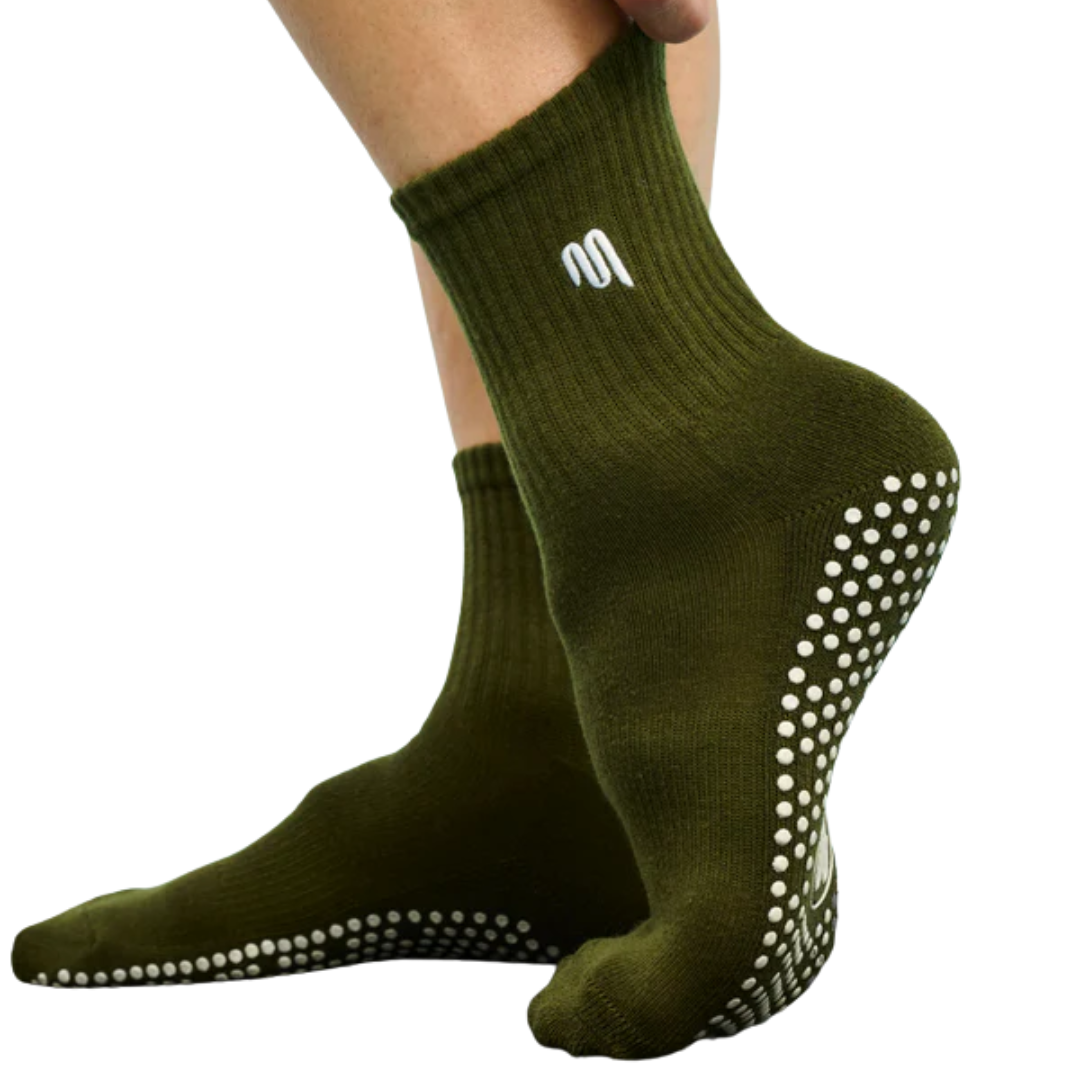 MoveActive Crew Non Slip Grip Socks – Khaki