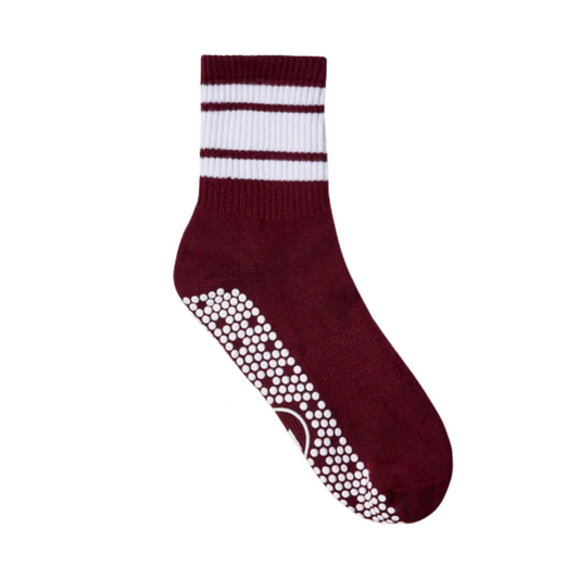 MoveActive Crew Non Slip Grip Socks – Mulberry Stripe