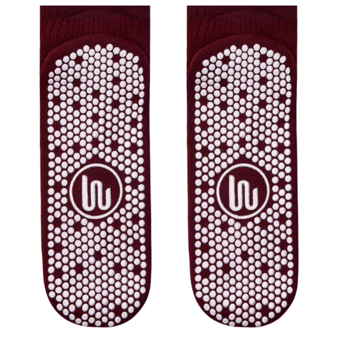 MoveActive Crew Non Slip Grip Socks – Mulberry Stripe