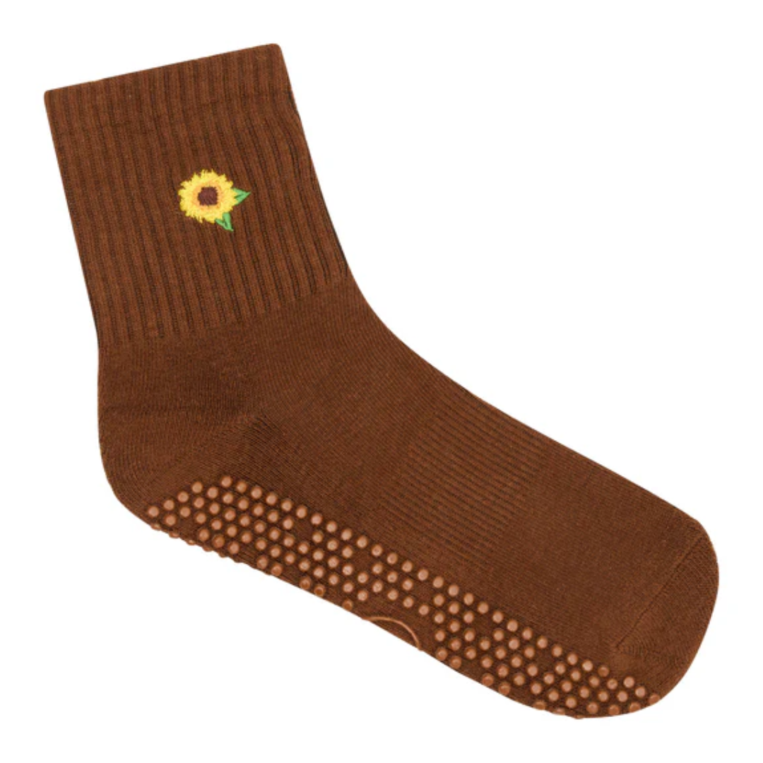 MoveActive Crew Non Slip Grip Socks – Sunflower Fields