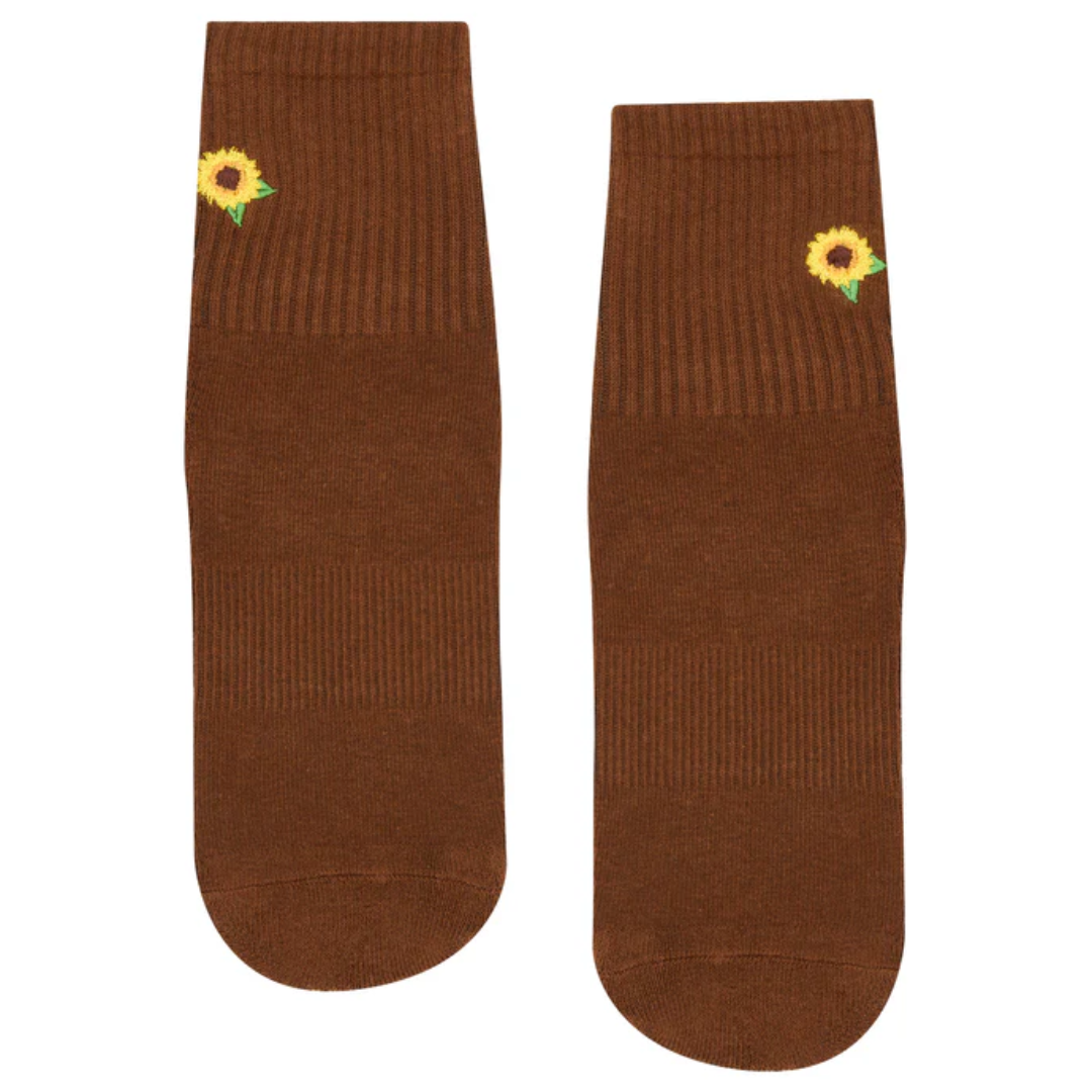 MoveActive Crew Non Slip Grip Socks – Sunflower Fields