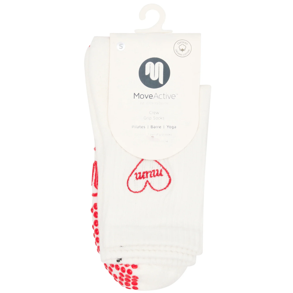MoveActive Crew Non Slip Grip Socks – Love Note
